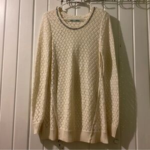 MAURICES pointelle metallic neck sweater-medium NWOT